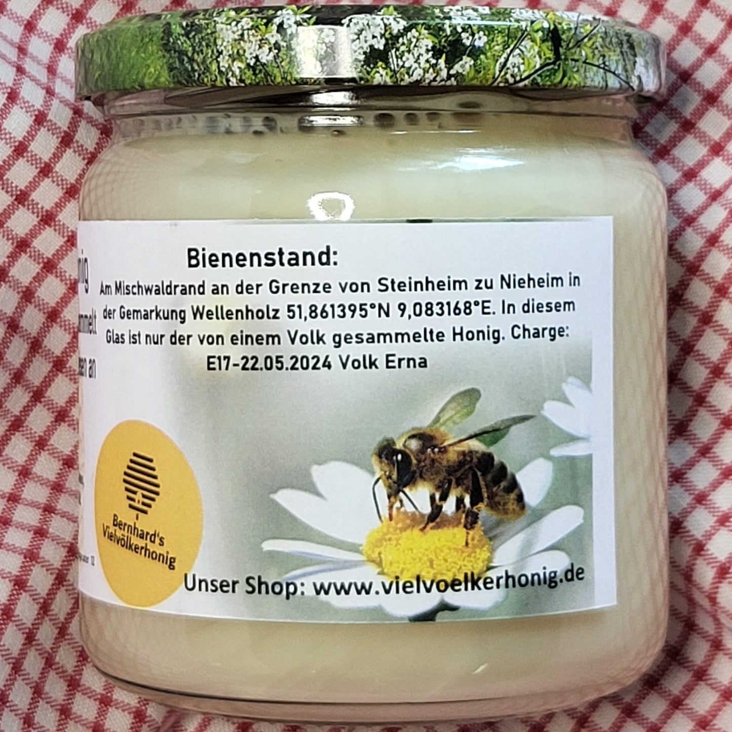 Naturreiner Bienen-Honig gesammelt in den blühenden Frühlingswiesen an den Emmerauen von Bienenvolk Erna 500g