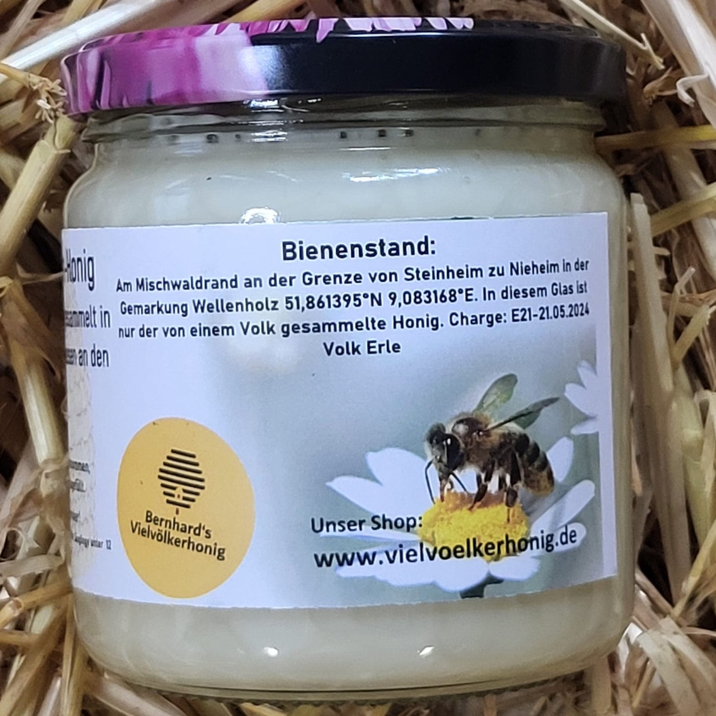 Naturreiner Bienenhonig gesammelt in den blühenden Frühlingswiesen an den Emmerauen von Bienenvolk Erle 500g