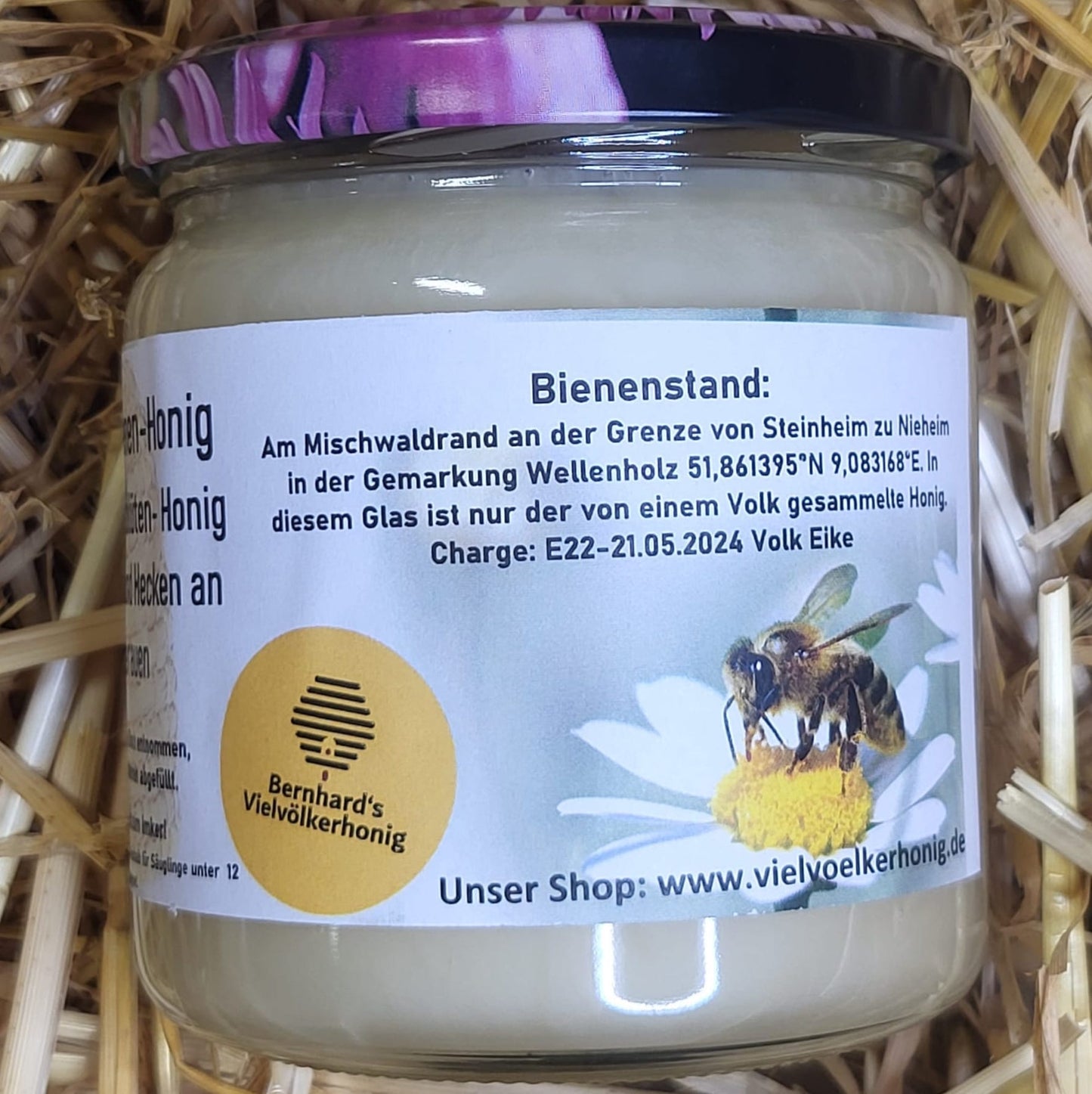 Naturreiner Frühlingsblütenhonig von Wiesen und Hecken an den Emmerauen von Bienenvolk Eike 500g