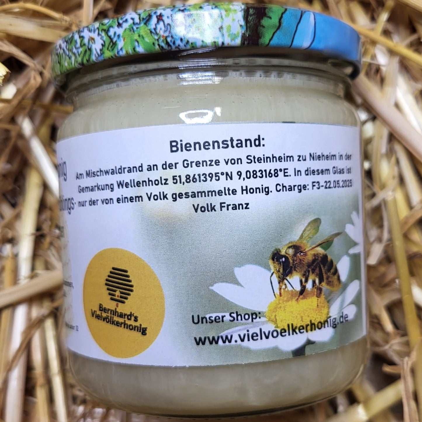 Naturreiner Bienen-Honig Blütenmix aus Frühlings- u. Sommerhonig an den Emmerauen 500g