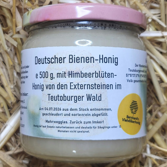 Naturreiner Honig von Himbeerblüten bei den Externsteinen im Teutoburger-Wald 500g