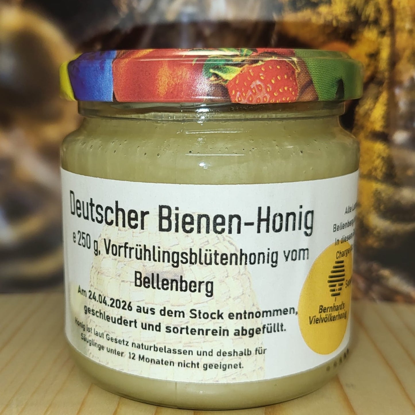 Erster Honig von 2026! Vorfrühlingsblütenhonig von den Wäldern und Feldern auf dem Bellenberg bei Vahlhausen 250g