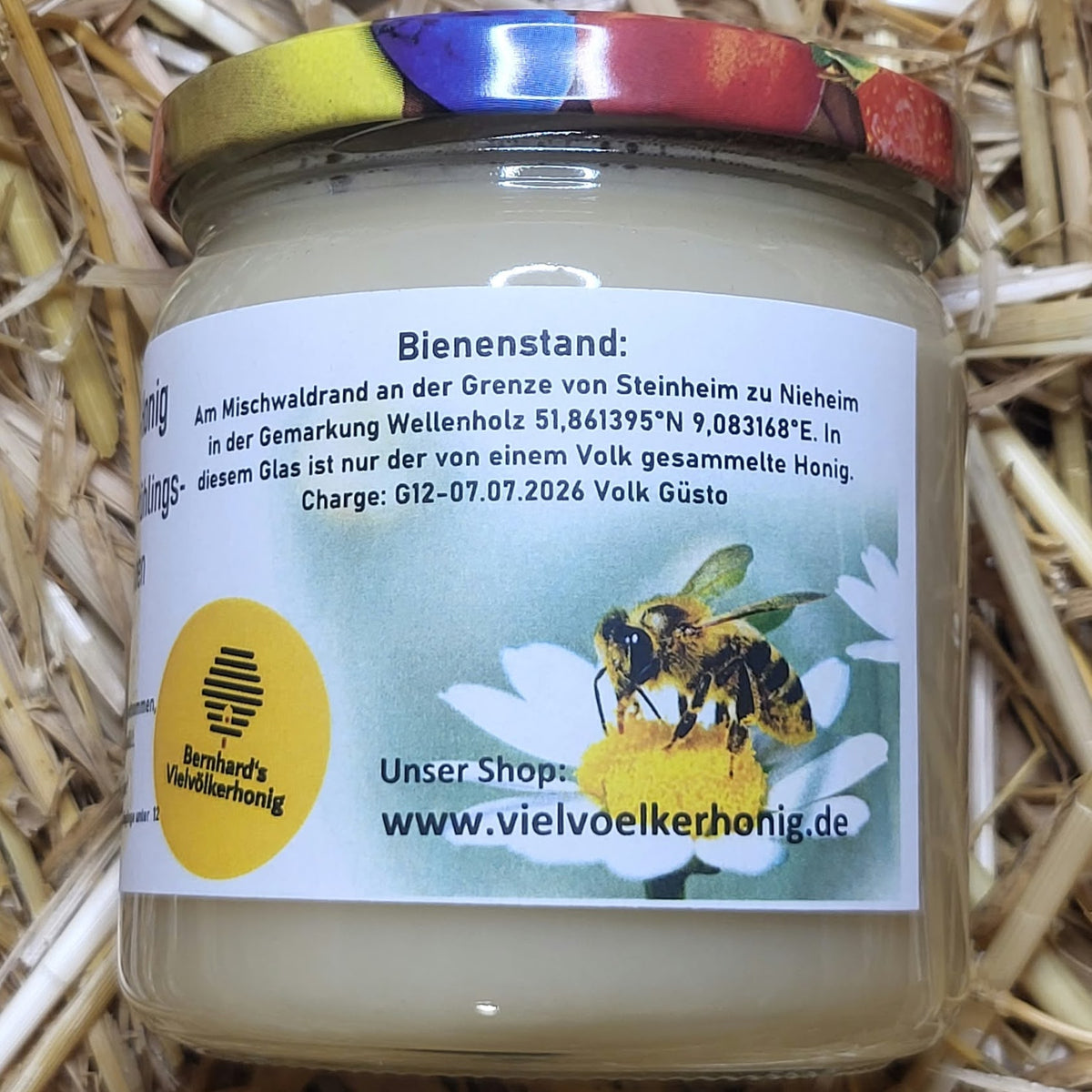Naturreiner Bienen-Honig Blütenmix aus Frühlings- u. Sommerhonig an den Emmerauen 500g