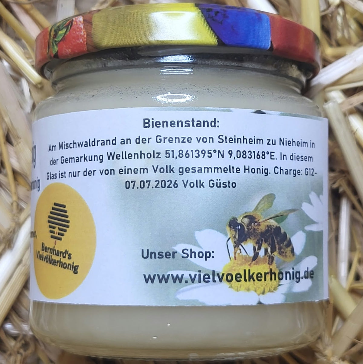 Naturreiner Bienen-Honig Blütenmix aus Frühlings- u. Sommerhonig an den Emmerauen 250g