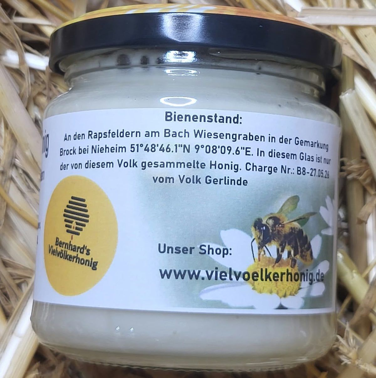 Naturreiner Rapshonig von den Feldern "Alersfelde" bei Nieheim 250g