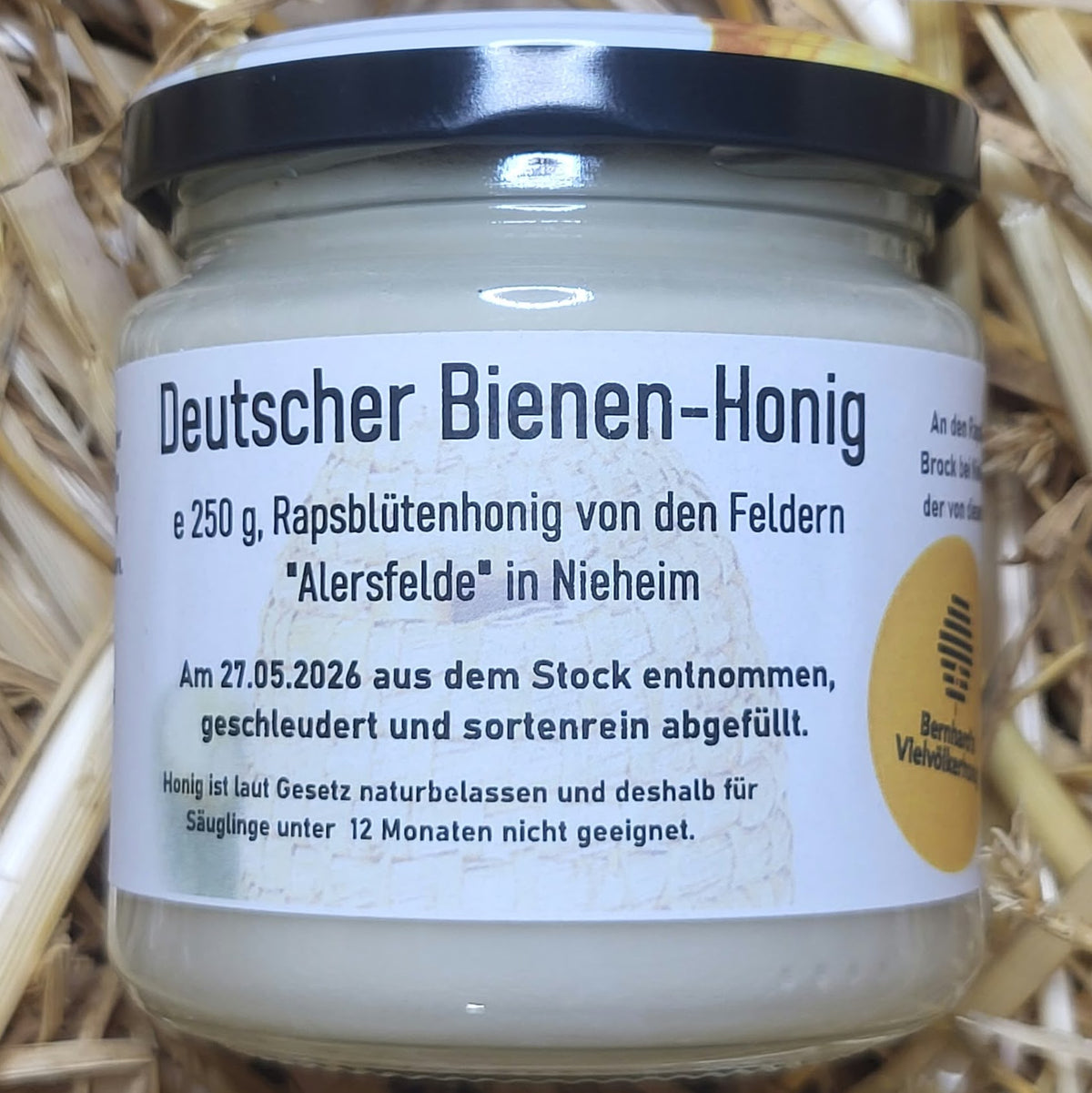 Naturreiner Rapshonig von den Feldern "Alersfelde" bei Nieheim 250g
