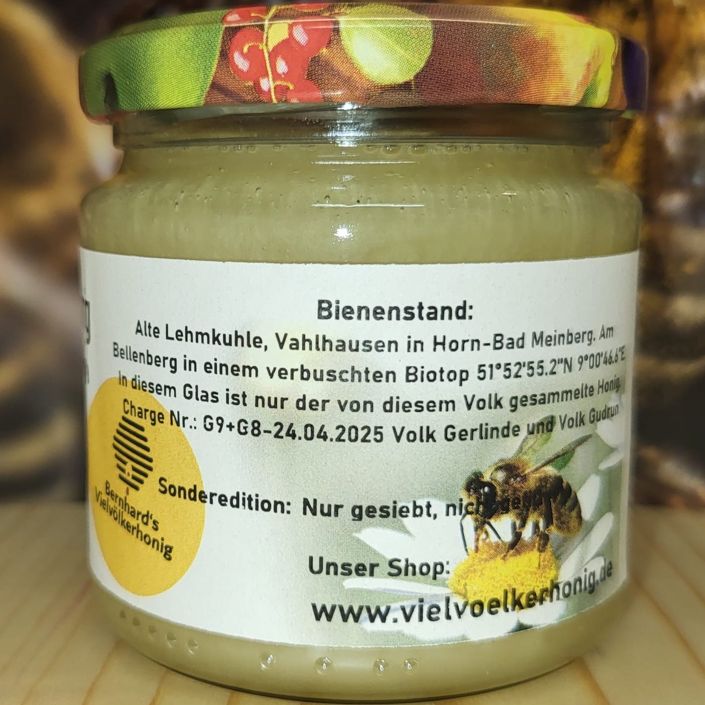Erster Honig von 2026! Vorfrühlingsblütenhonig von den Wäldern und Feldern auf dem Bellenberg bei Vahlhausen 250g